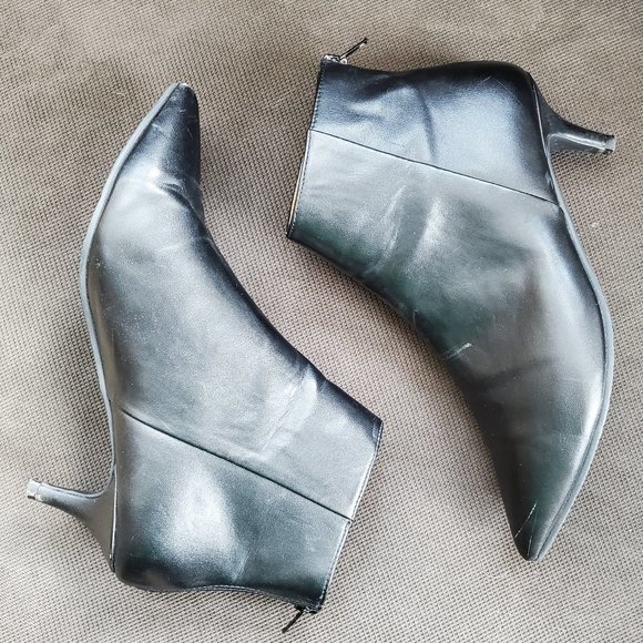 14th & Union Black Faux Leather Ankle Booties Size 6.5M - Picture 13 of 16